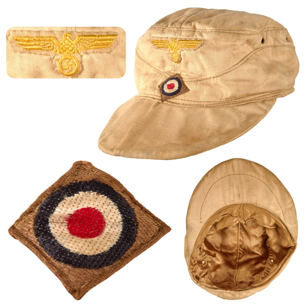 Original German WWII Rare Kriegsmarine Navy Deutsches Afrika Korps DAK M41 Field Cap - French or Italian Made Original Items