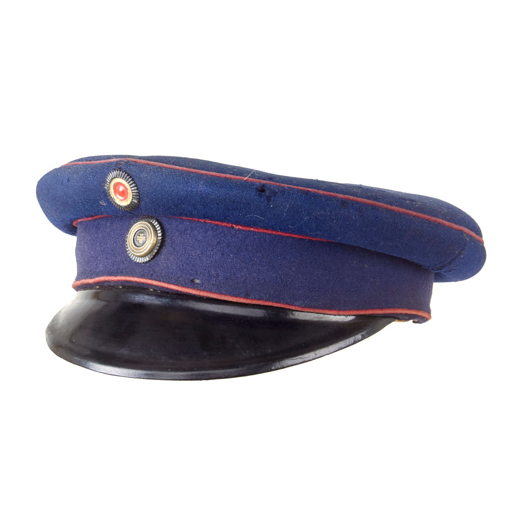 Original Imperial German WWI Prussian Dark Blue Landwehr Reserve NCO Visor Cap - Dunkelblau Original Items