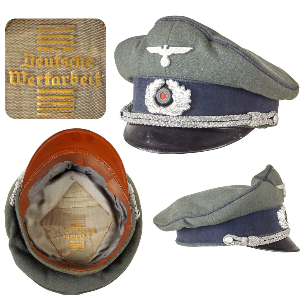 Original German WWII Heer Army Sonderführer Civilian Special Leader Officer Schirmmütze Visor Cap by Deutsche Wertarbeit Original Items