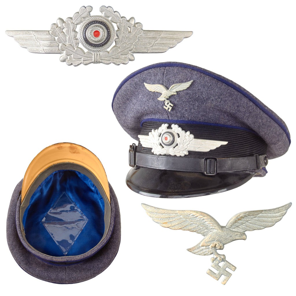 Original German WWII Luftwaffe Medical Corps EM/NCO Schirmmütze Visor Crush Cap Original Items