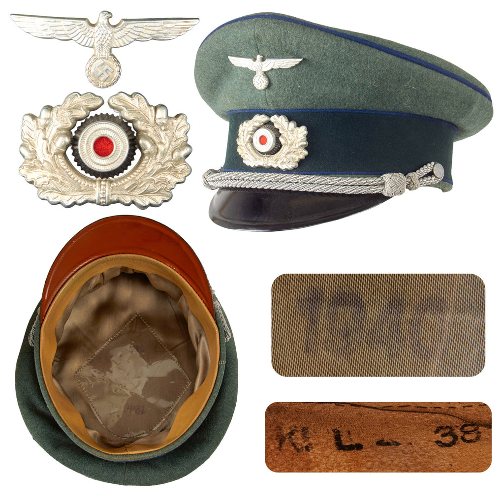 Original German WWII 1940 Dated Army Heer Medical Officer Schirmmütze Visor Cap - Size 58 Original Items