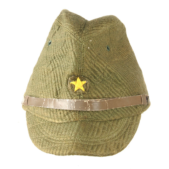 Original Japanese WWII Imperial Japanese Army Enlisted Men's Quilted Forage Cap - Likely Army, Possibly Civilian Employee Original Items