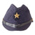 Original Japanese WWII Naval Officer’s Black Wool Forage Cap with Oilcloth Sweatband & Embroidered Officer’s Star Original Items