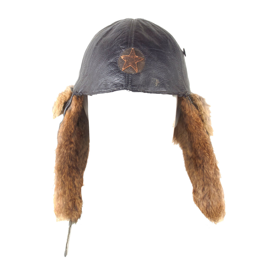 Original Imperial Japanese WWII Era Private Purchase Winter Flight Helmet Original Items