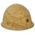 Original Japanese WWII Type 90 Army Helmet with Reproduction Star, Liner, and Chinstraps - Repainted - Tetsubo Original Items