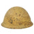 Original Japanese WWII Type 90 Army Helmet with Reproduction Star, Liner, and Chinstraps - Repainted - Tetsubo Original Items