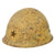 Original Japanese WWII Type 90 Army Helmet with Reproduction Star, Liner, and Chinstraps - Repainted - Tetsubo Original Items