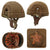 Original Japanese WWII Imperial Japanese Army Tanker Helmet with Markings - Heavy Service Wear Original Items