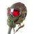 Original U.S. WWII Army Air Forces Aviator Flight Helmet Set - M-1944 Goggles, A-14 Mask with Box, A-11 Helmet, and Throat Mic Original Items