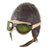 Original German WWII Luftwaffe LKpW101 Leather Winter Flying Helmet with Goggles - RBNr-Marked - Size 55 Original Items