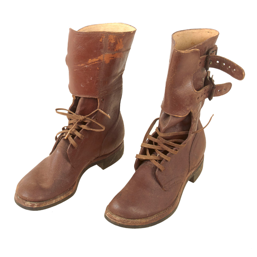 Original U.S. WWII M1943 Double Buckle Combat Service-Worn Boots - Mis-Matched Sizes 7 ½ B & 7 ½ C