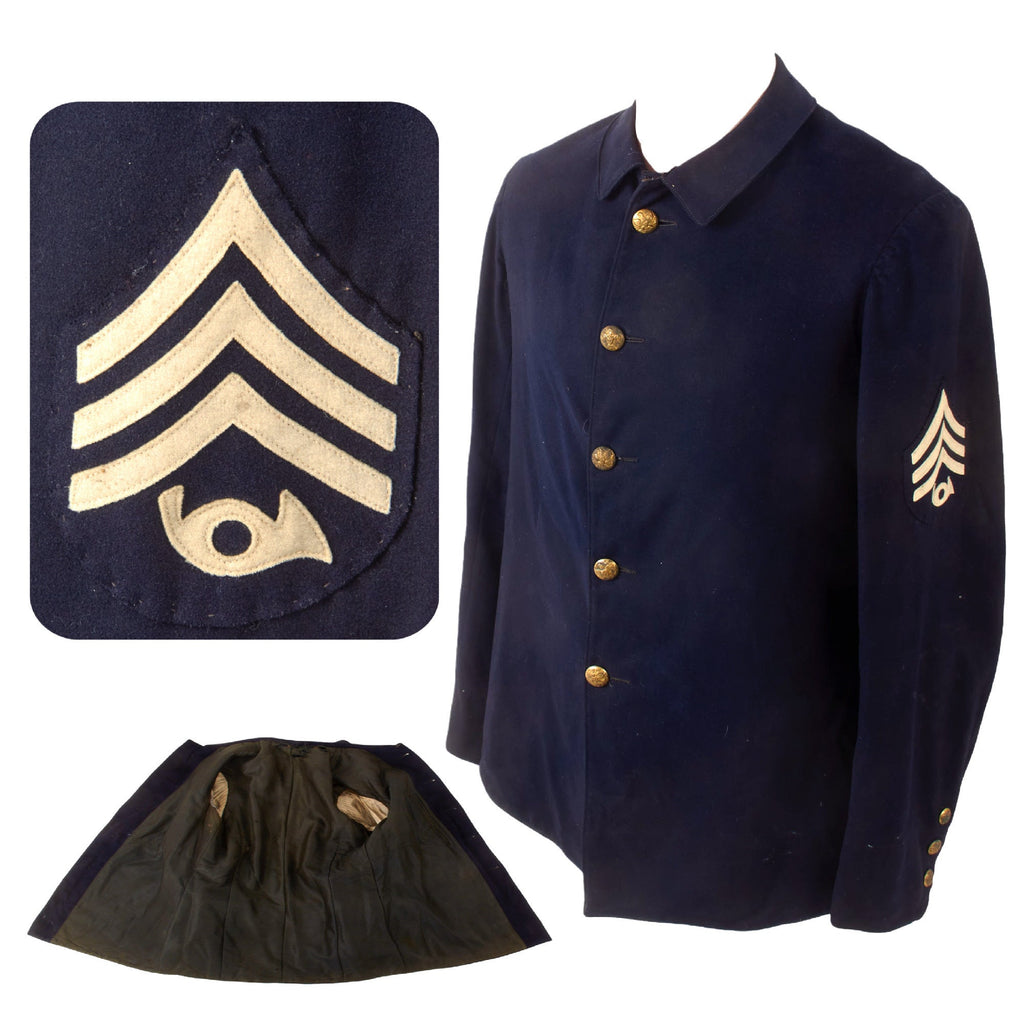 Original U.S. Indian Wars M1883 Sack Coat / Fatigue Blouse with M1902 Principal Musician Chevrons Original Items