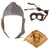 Original Imperial German WWI Luftstreitkräfte Pilot Helmet with PRYM Snaps & Facial Goggles Original Items