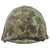 Original U.S. Korean War USMC M1 Helmet with Westinghouse / CAPAC Liner and Heavily Repaired 1st Pattern USMC Camouflage “Frogskin” Cover - Complete Original Items