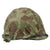 Original U.S. Korean War USMC M1 Helmet with Westinghouse / CAPAC Liner and Heavily Repaired 1st Pattern USMC Camouflage “Frogskin” Cover - Complete Original Items