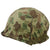 Original U.S. Korean War USMC M1 Helmet with Westinghouse / CAPAC Liner and Heavily Repaired 1st Pattern USMC Camouflage “Frogskin” Cover - Complete Original Items