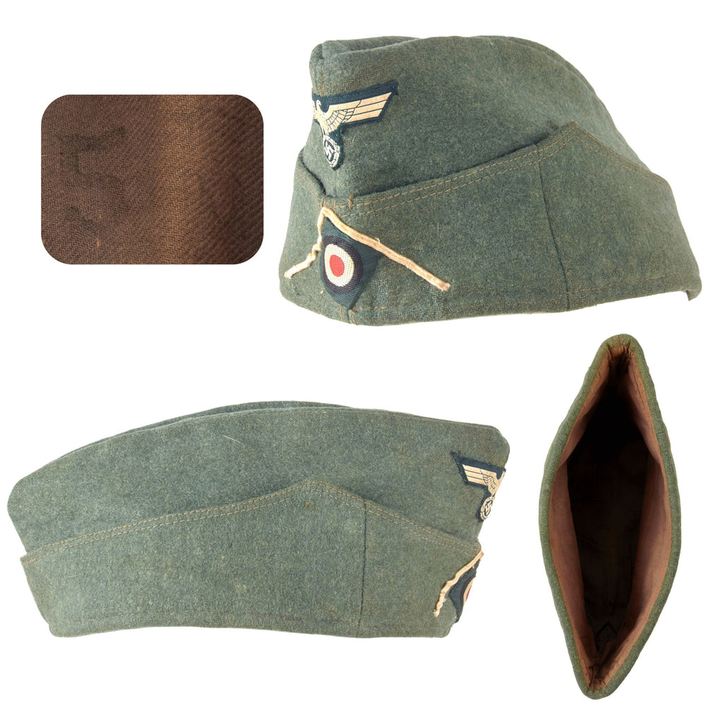 Original German WWII Early Heer Army Infantry EM-NCO Schiffchen M38 Overseas Cap - Size 55 Original Items