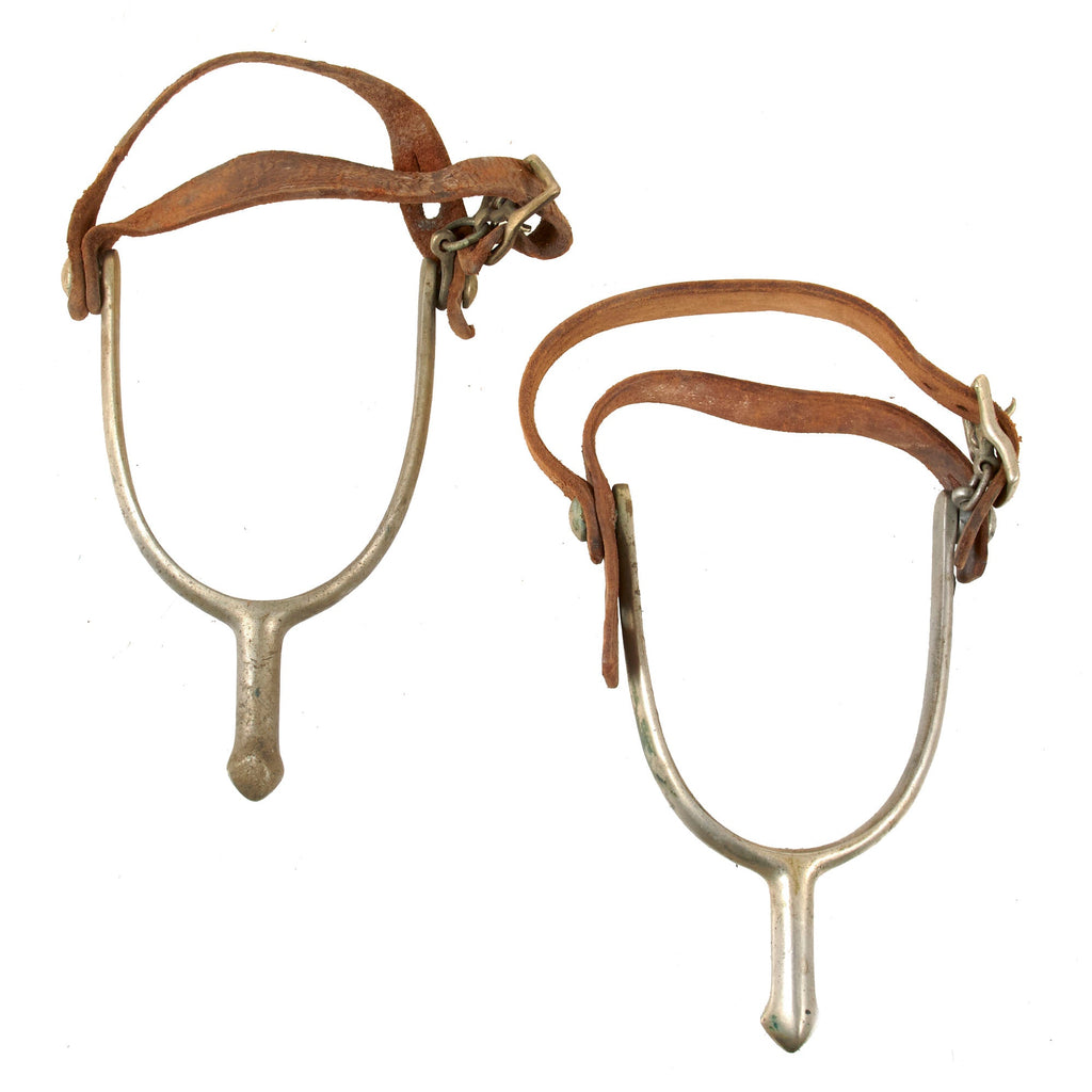 Original U.S. WWI M-1904 Issue Cavalry Spur Set with Original Straps Original Items