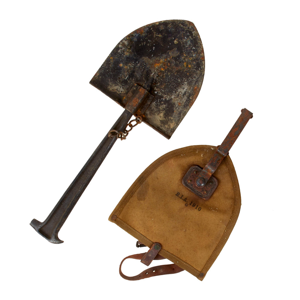 Original U.S. WWI M1912 Experimental Entrenching Shovel with Picket Pin and Carrier Original Items