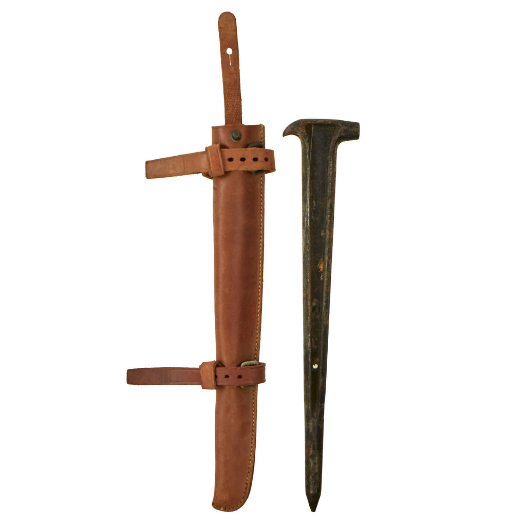 Original U.S. WWI M1912 Cavalry Picket Pin with Leather Scabbard Original Items