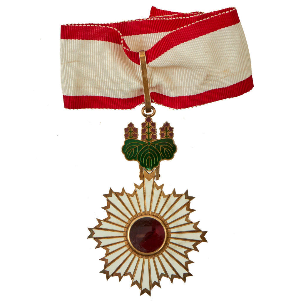 Original Imperial Japanese WWII Order of the Rising Sun, 3rd Class Neck Order Original Items