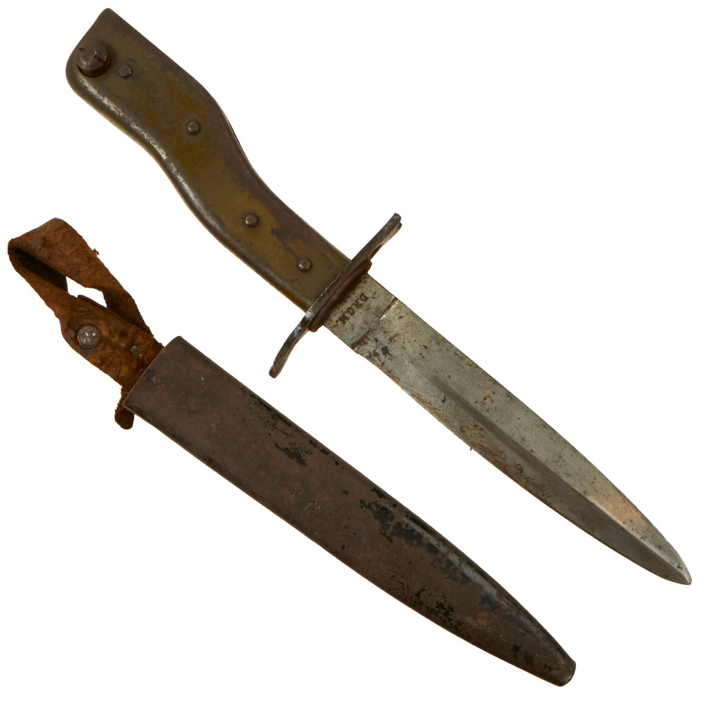 Original Imperial German WWI DEMAG Style Crank Handle Ersatz Trench Knife Bayonet with Scabbard Original Items