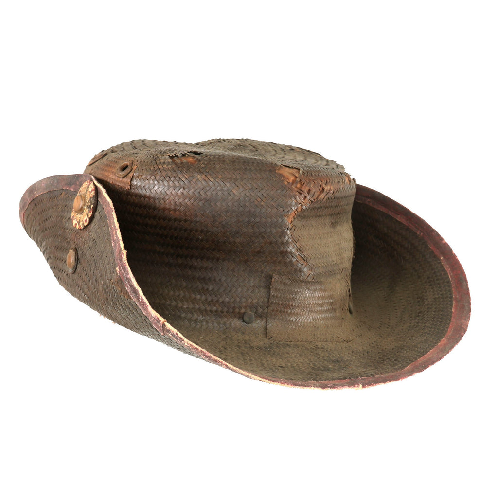 Original Boer War Incredibly Scarce Afrikaans Boer Straw Hat with Original Cockades & Partial Chinstrap Original Items