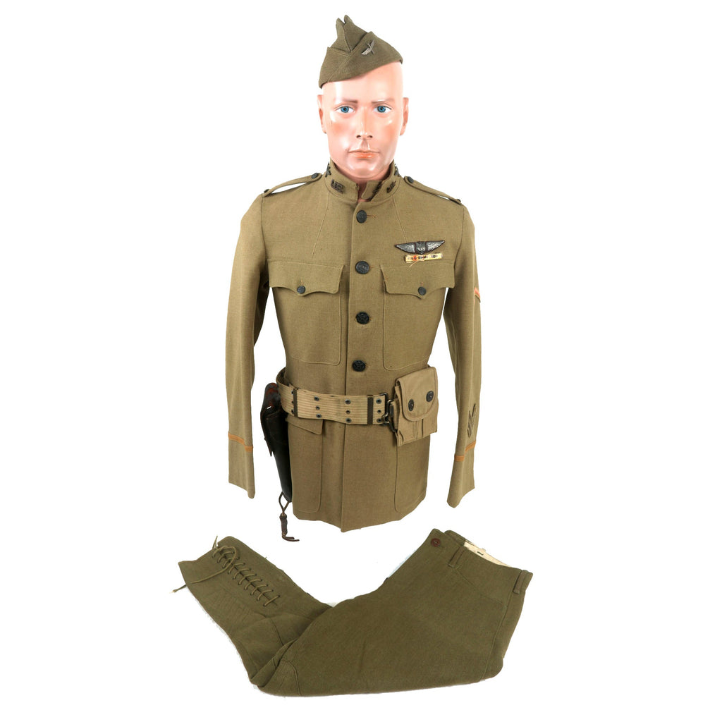 Original U.S. WWI Lieutenant Pilot’s Paris-Made Uniform Grouping with Rare Dallas Type Pilot’s Wings - Italian War Merit Cross Recipient Original Items