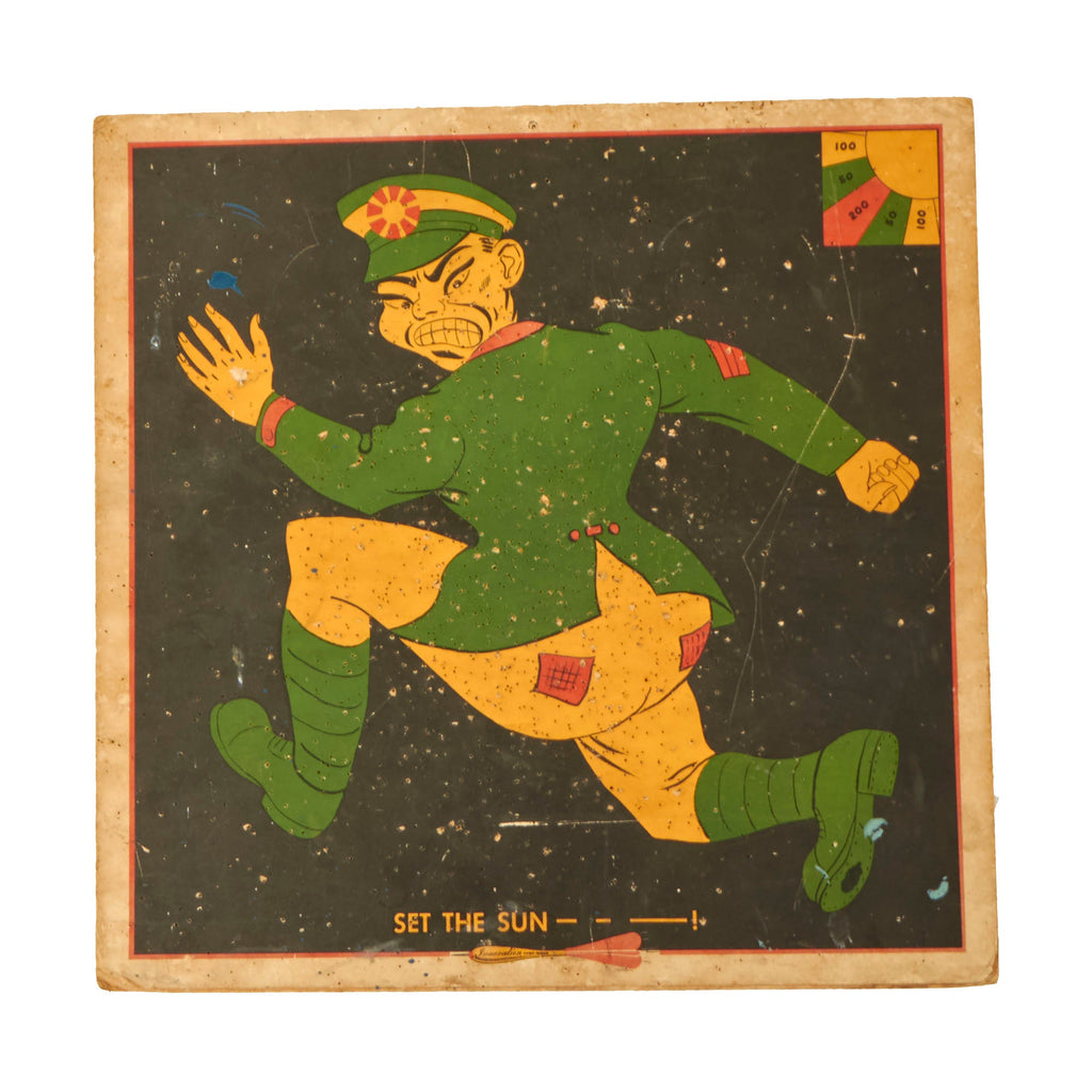 Original U.S. WWII Anti-Axis Tojo Double-Sided Dart Board by Innovation - 18 x 18” Original Items