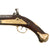 Original 19th Century Ottoman .61 Caliber Short Flintlock Holster Pistol with Engraved Brass Butt Cap