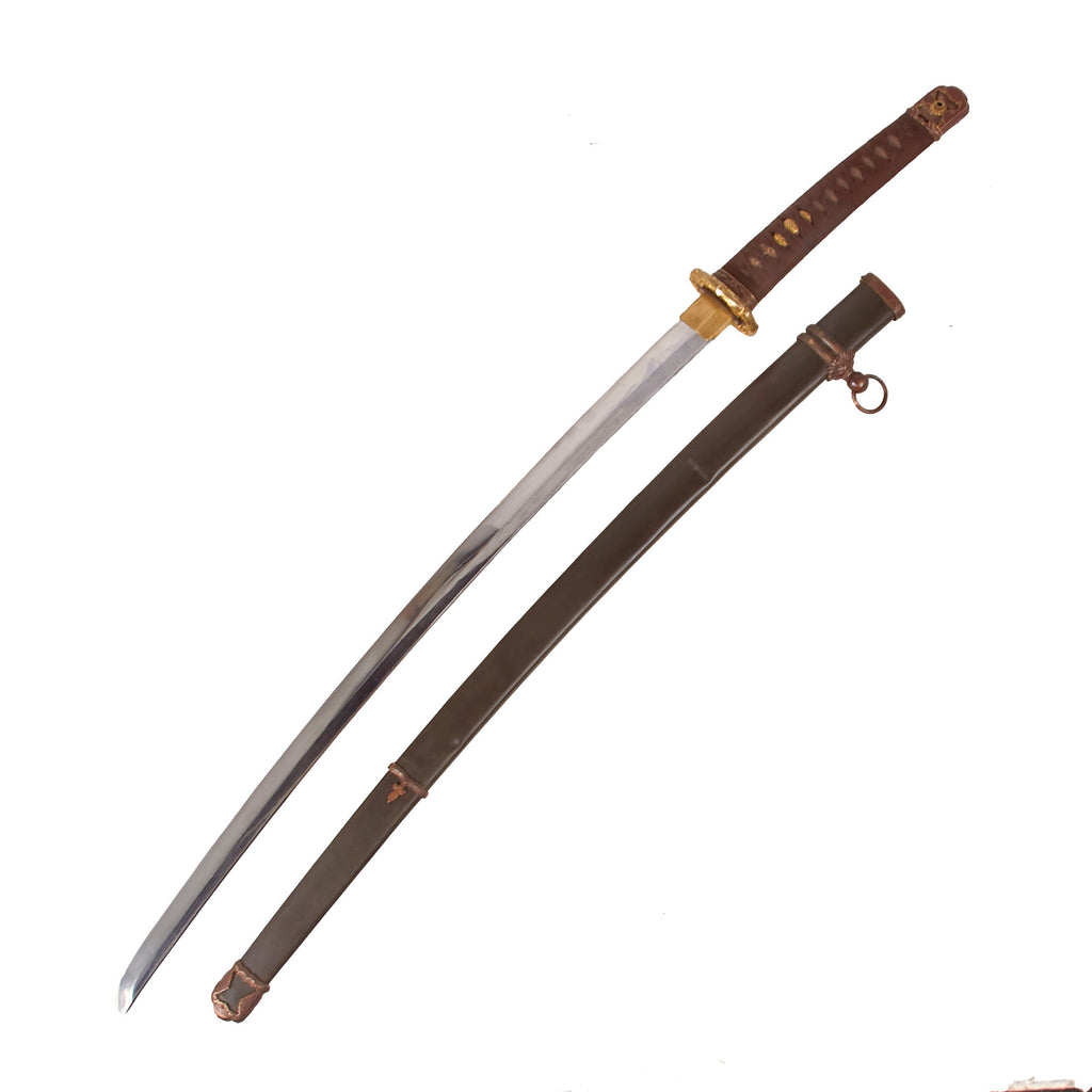 Original Japanese WWII Type 98 Shin-Gunto Katana Sword by KANEYUKI with Steel Scabbard - Dated 1945 Original Items