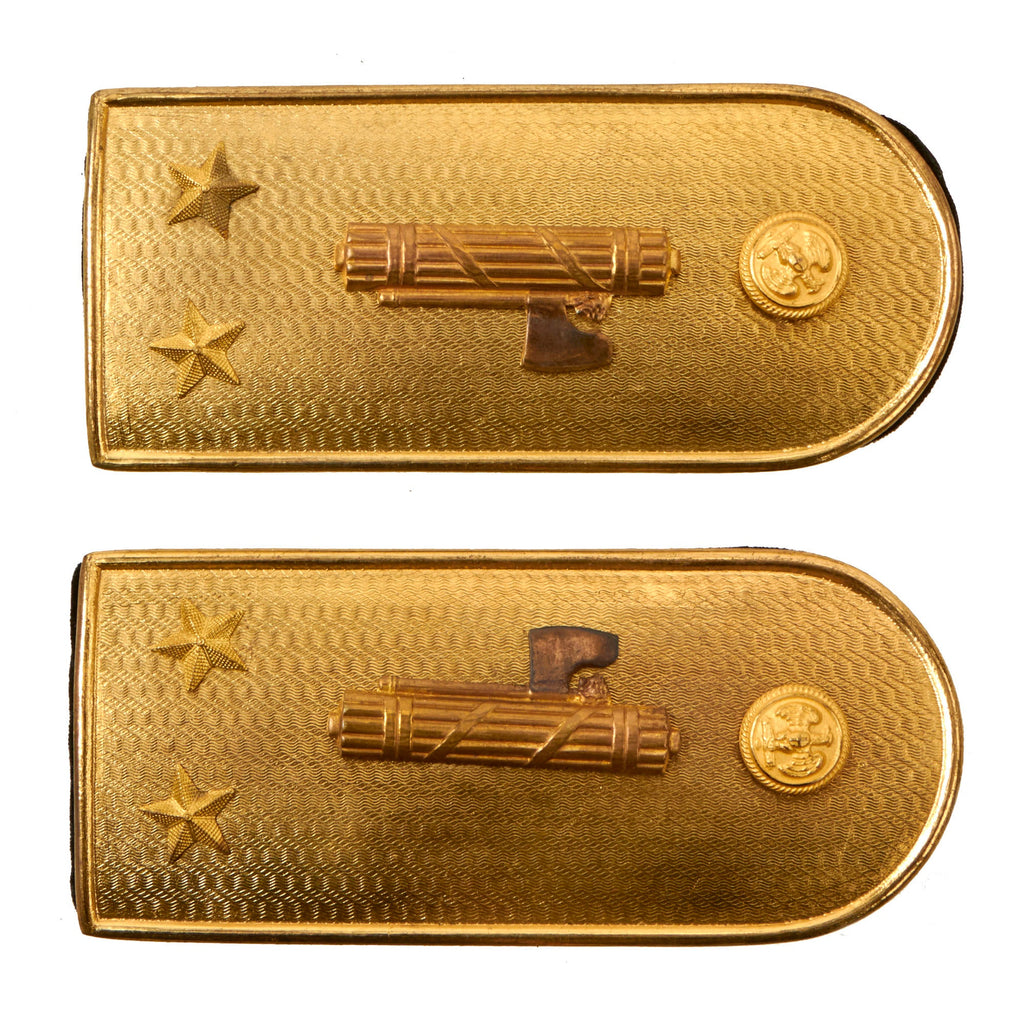 Original Italian WWII M.V.S.N. Membership Gilt Shoulder Boards with Velvet Backing Original Items