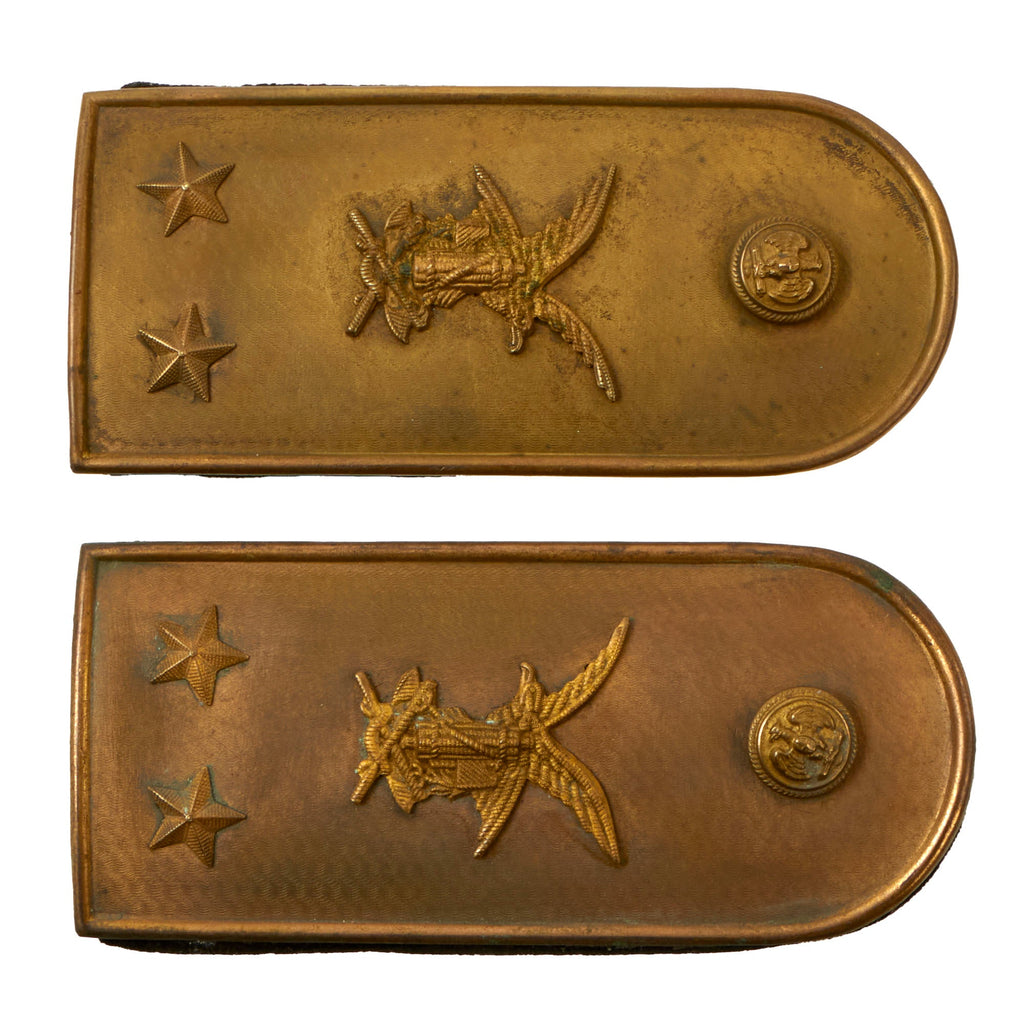 Original Italian WWII M.V.S.N. Membership Gilt Shoulder Boards with Velvet Backing Original Items