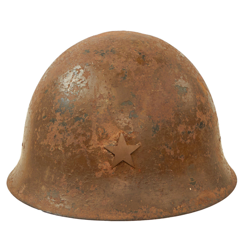 Original Japanese WWII Battle-Damaged Type 90 Army Helmet with Relic Liner - Tetsubo Original Items