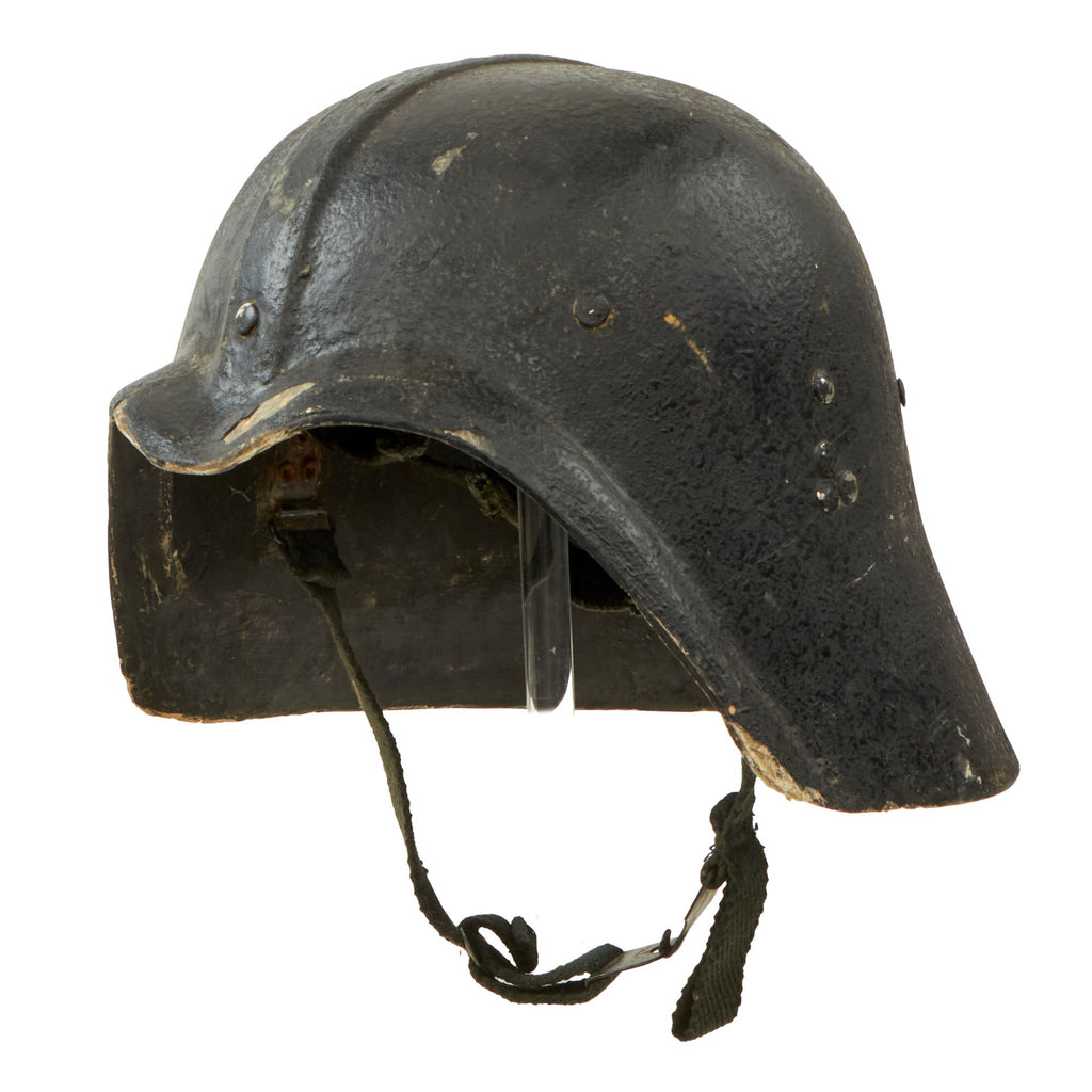 Original Iraqi Fedayeen Helmet with Intact Saddam Badge, Partial Liner & Chinstrap - Operation Iraqi Freedom Bringback OIF Original Items