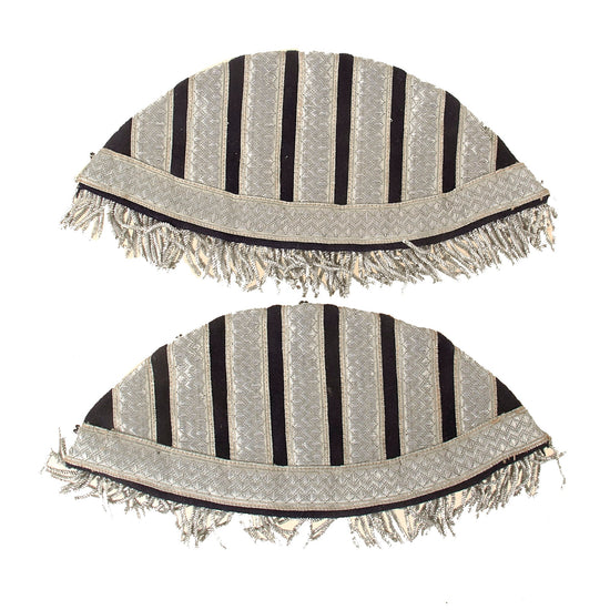 Original German WWII SS Musikkorps Drum Major Parade Swallow's Nest Shoulder Adornments - 1 Pair with RZM Tag Original Items