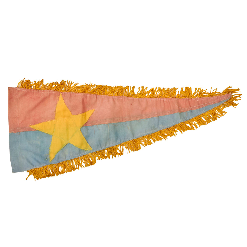 Original Vietnam War North Vietnamese Army Pennant Flag with Fringe - Viet Cong - 10" x 27” Original Items