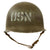 Original U.S. WWII Matched Named Navy Seabees USN Marked 1942 M1 McCord Fixed Bale Front Seam Helmet with Rare Inland Liner Original Items