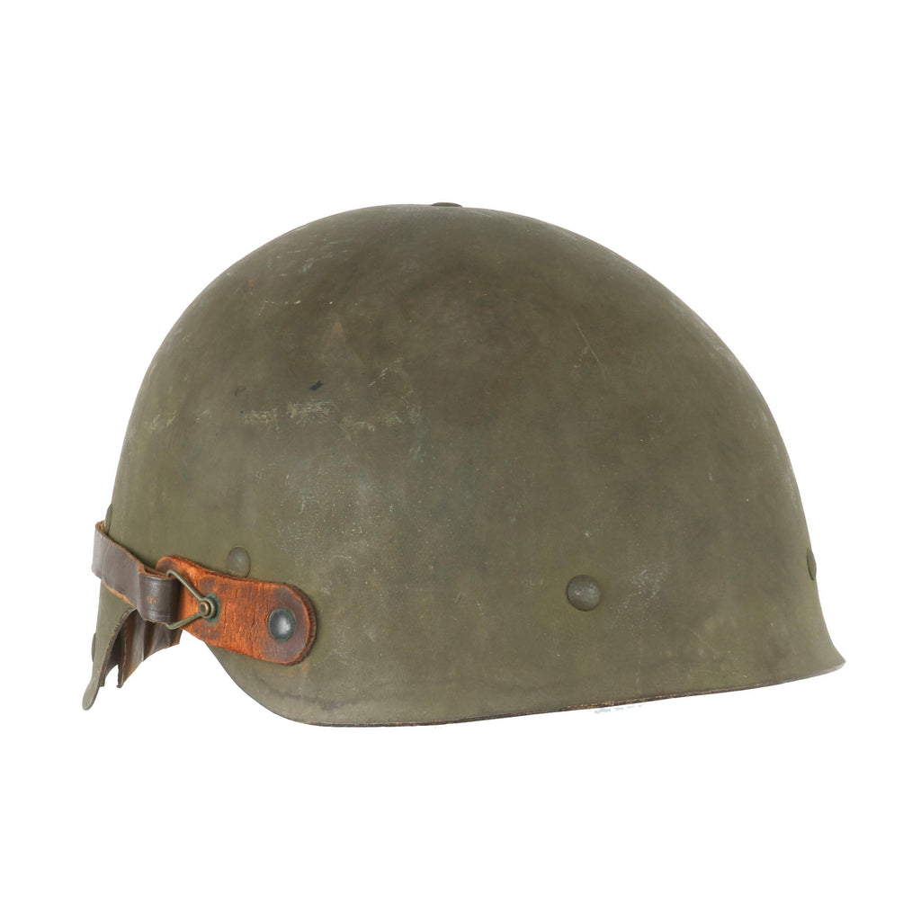 Original U.S. WWII Experimental T19E1 Tank Crew Helmet Liner with Chinstrap Original Items
