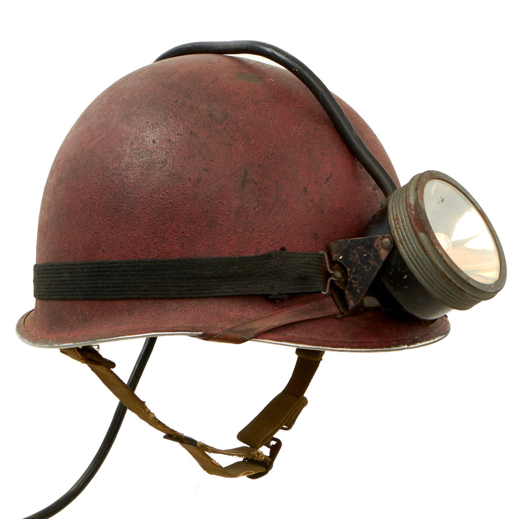 Original U.S. WWII Navy Damage Control M1 Helmet with Mounted Flashlig ...