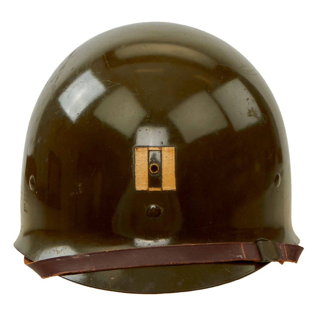Original U.S. WWII Scarce Pennsylvania State Guard 4th Regiment Captain’s St. Clair Low-Pressure M1 Helmet Liner with Rayon Suspension Original Items