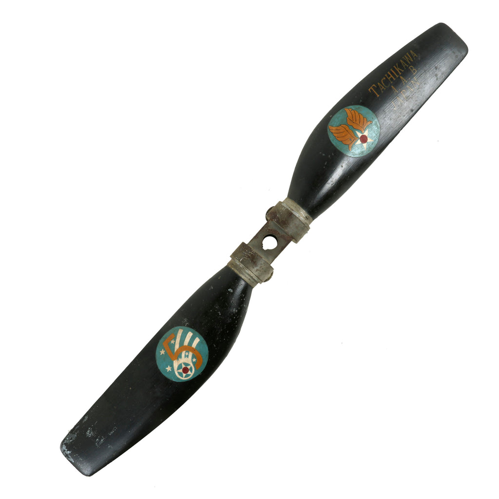 Original Imperial Japanese WWII Aircraft Auxiliary Propeller with U.S. 5th Air Force Souvenir Paint - Tachikawa A.A.B. Original Items