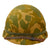 Original U.S. Korean War Era M1 Helmet with Camouflage Parachute Canopy Helmet Cover & 68th Armor Regiment CAPAC Liner Original Items
