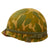 Original U.S. Korean War Era M1 Helmet with Camouflage Parachute Canopy Helmet Cover & 68th Armor Regiment CAPAC Liner Original Items