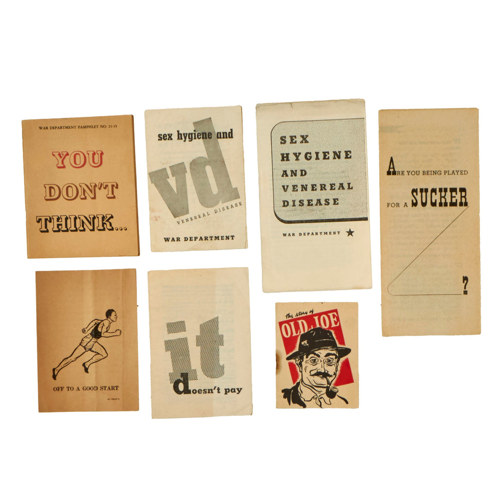 Original U.S. WWII U.S. Military Sex Education Venereal Disease “Awareness” Pamphlets - Mature Content - 7 Items Total Original Items