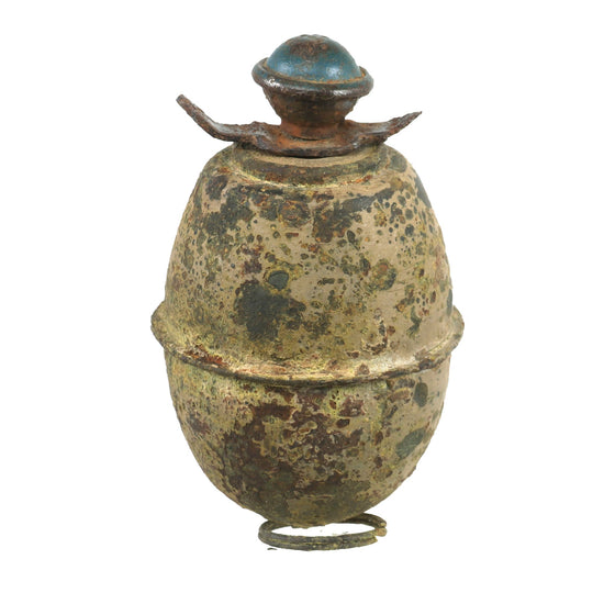 Original German WWII M-39 Egg Hand Grenade With Loose 1944 Dated Fuze - Inert Eierhandgranate Original Items