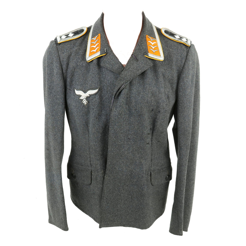 Original German WWII Luftwaffe Flight Branch Oberfeldwebel NCO Fliegerbluse Tunic with RBNr. Markings Original Items