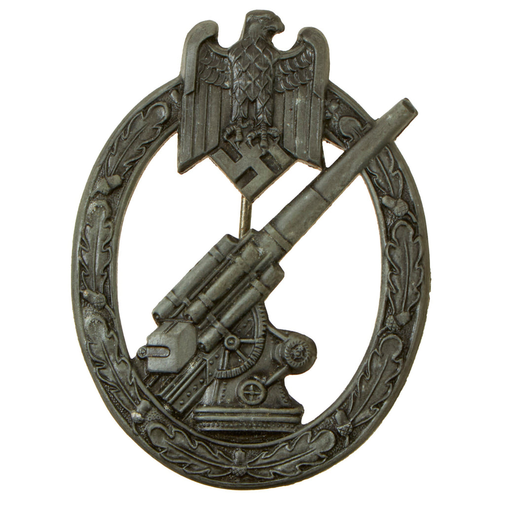 Original German WWII Heer Army Flak Anti-Aircraft Artillery Badge by Hermann Aurich - Excellent Condition Original Items