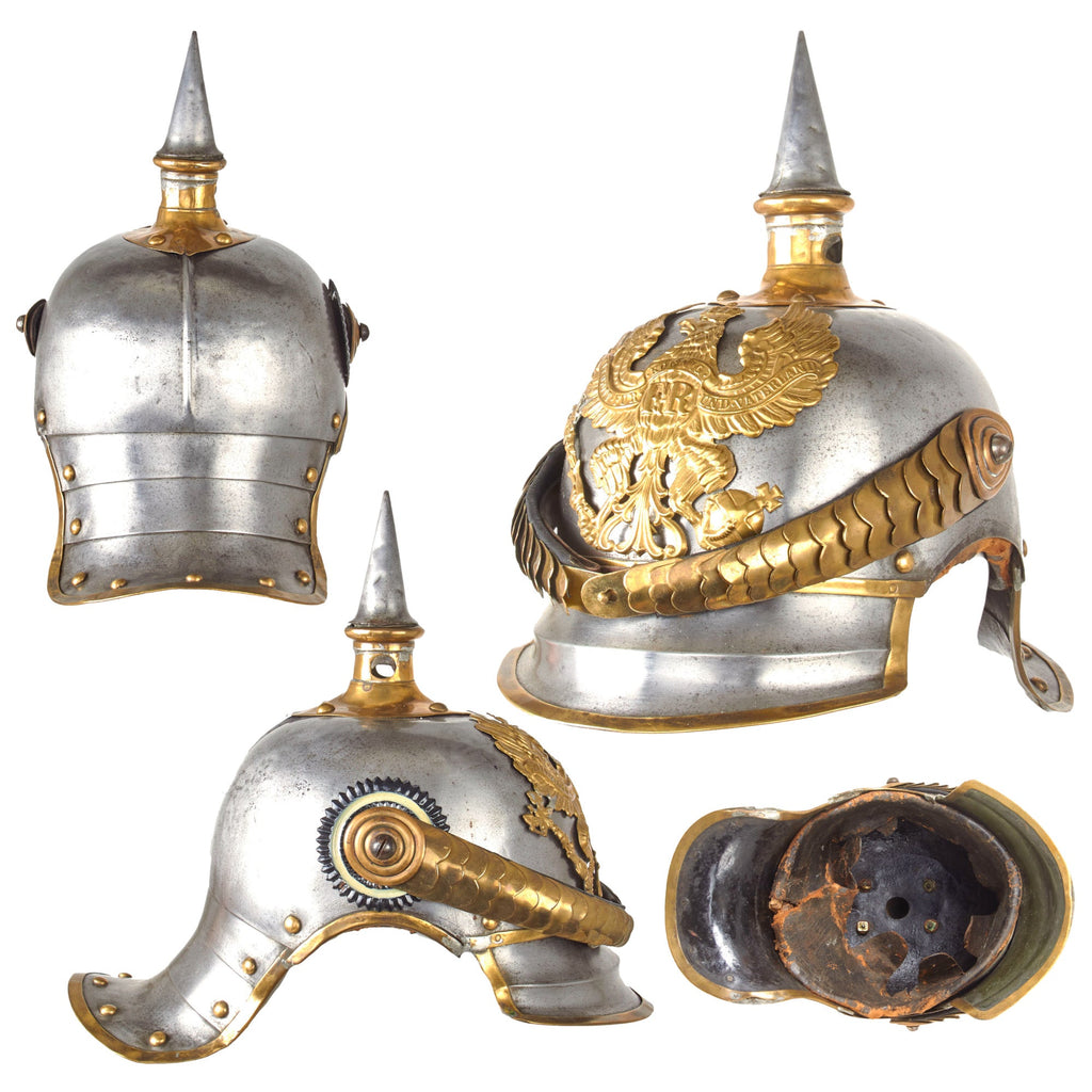 Original German Pre-WWI M1862/67 Kurassier Line Regiments Lobster Tail Pickelhaube Spiked Helmet Original Items