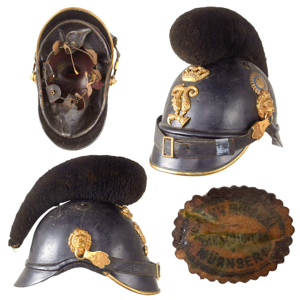 Original 19th Century Bavarian Raupenhelm Cavalry Helmet from the Reign of "Mad King" Ludwig II Original Items